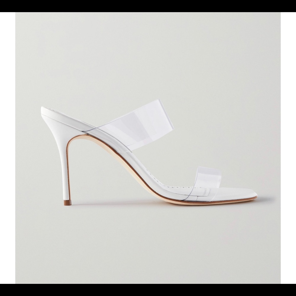 MANOLO BLAHNIK PVC MULES 8 only worn once - like new!